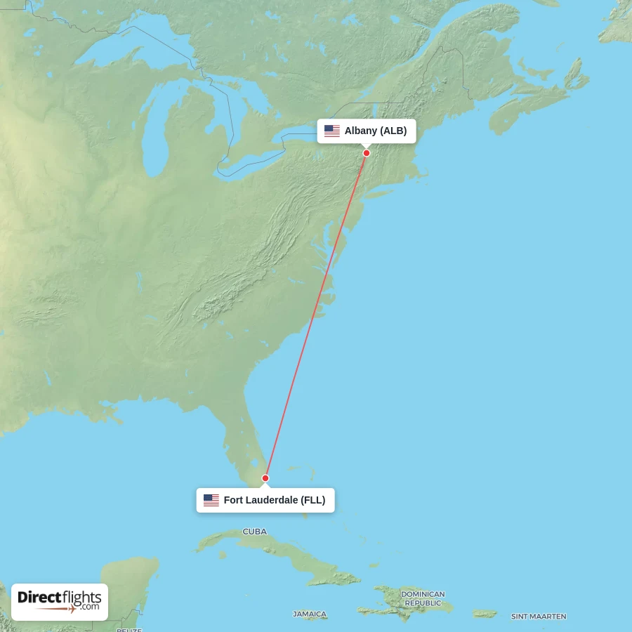 ALB - FLL route map