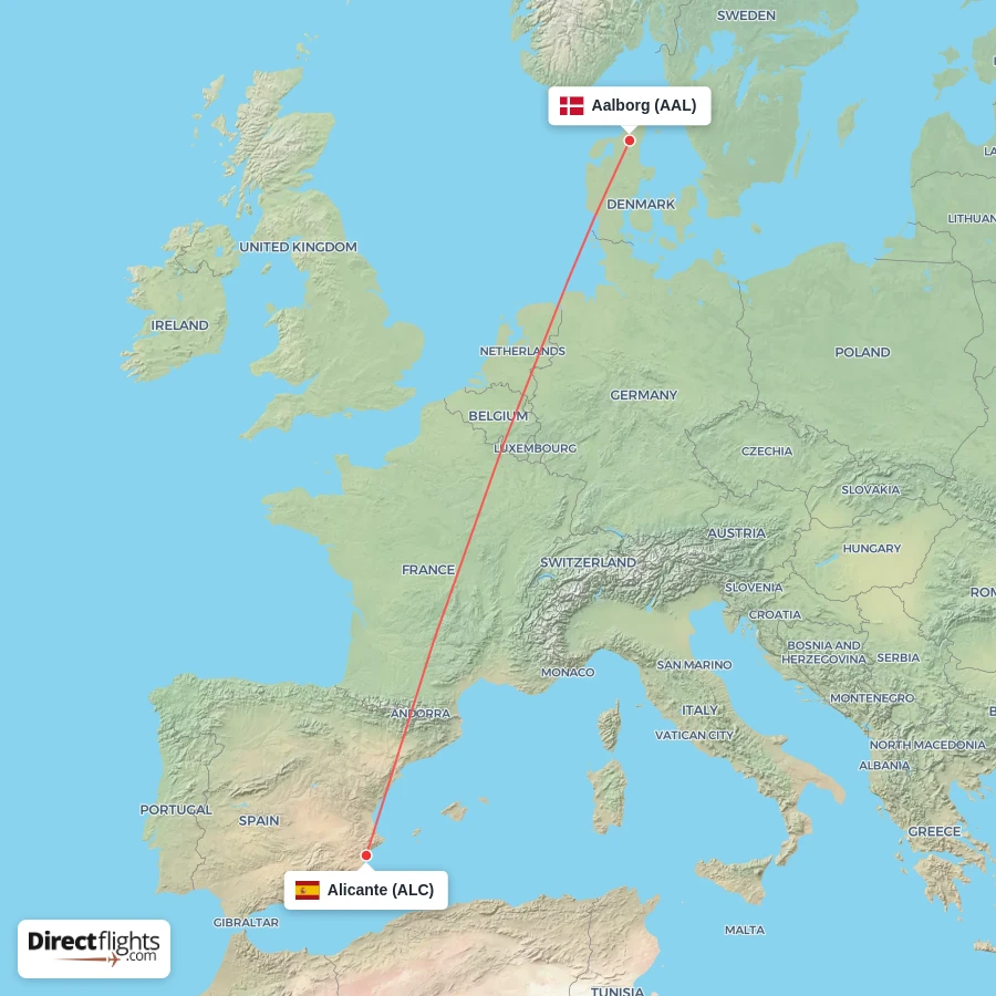 ALC - AAL route map