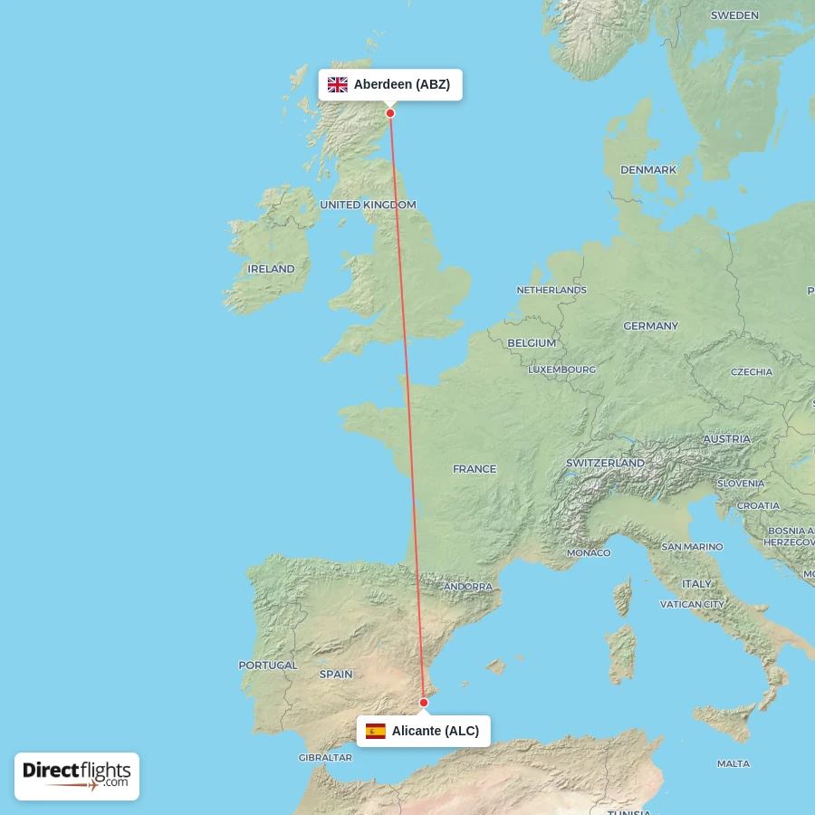 ALC - ABZ route map