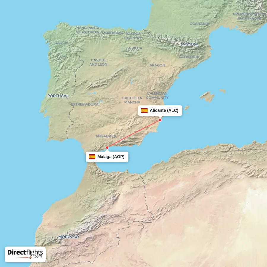 ALC - AGP route map