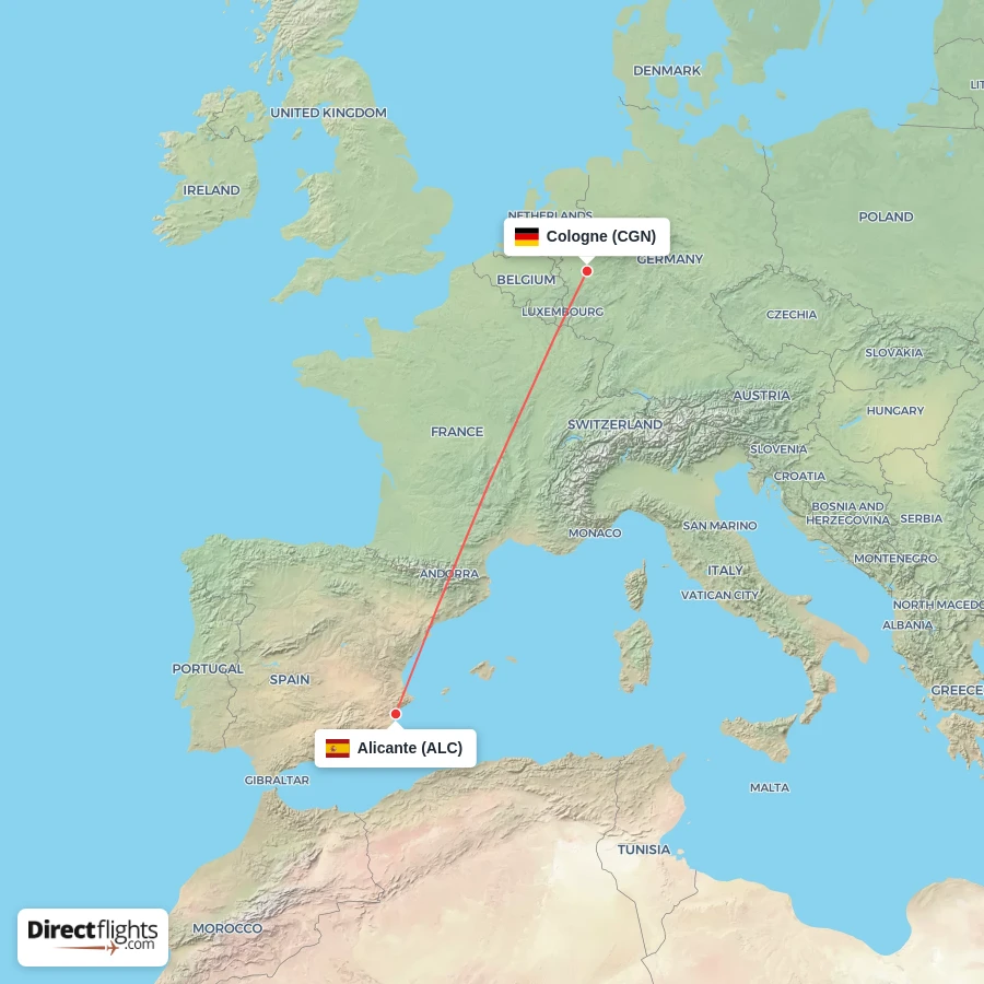 ALC - CGN route map