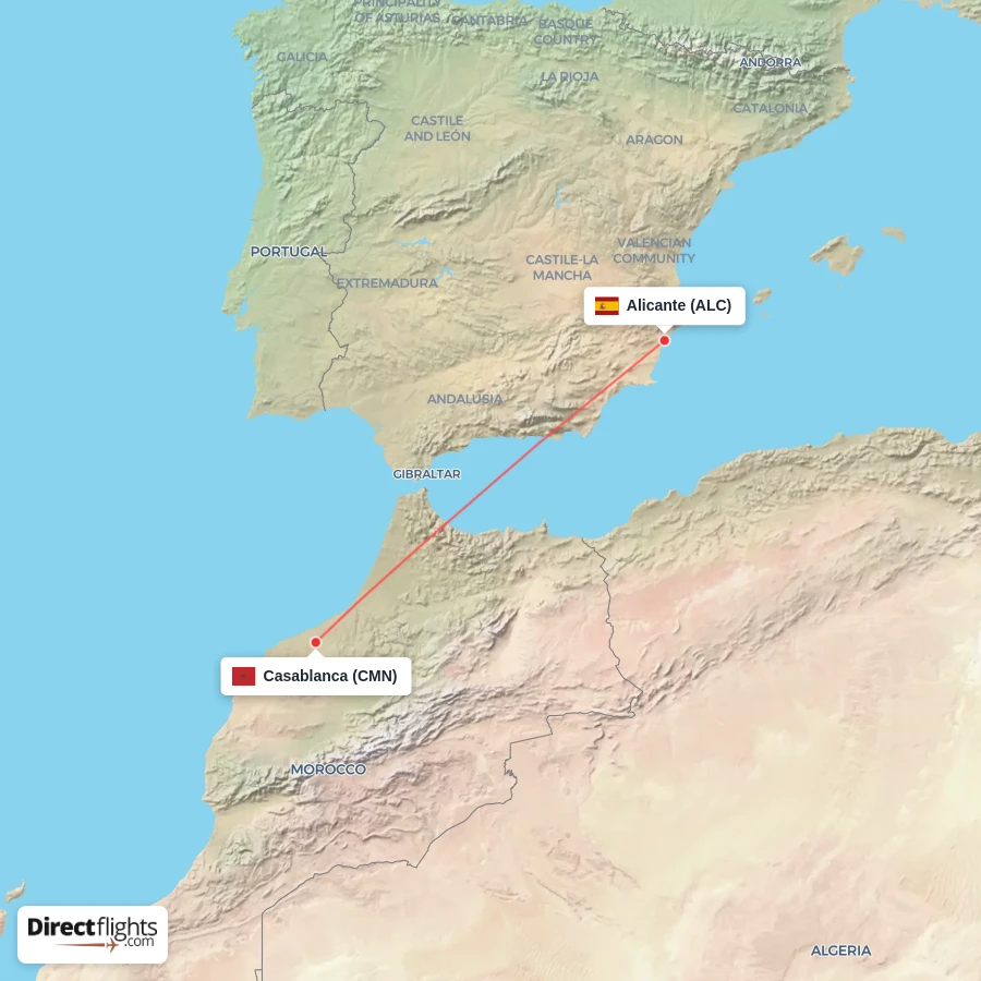 ALC - CMN route map