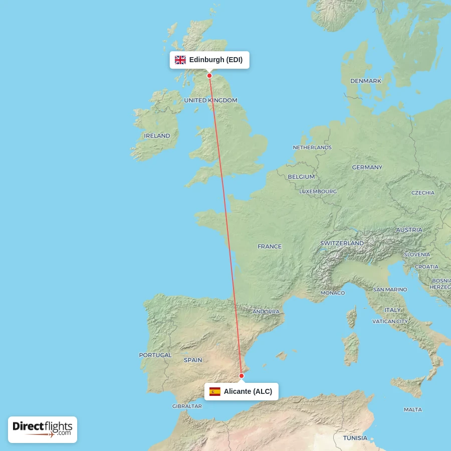 ALC - EDI route map