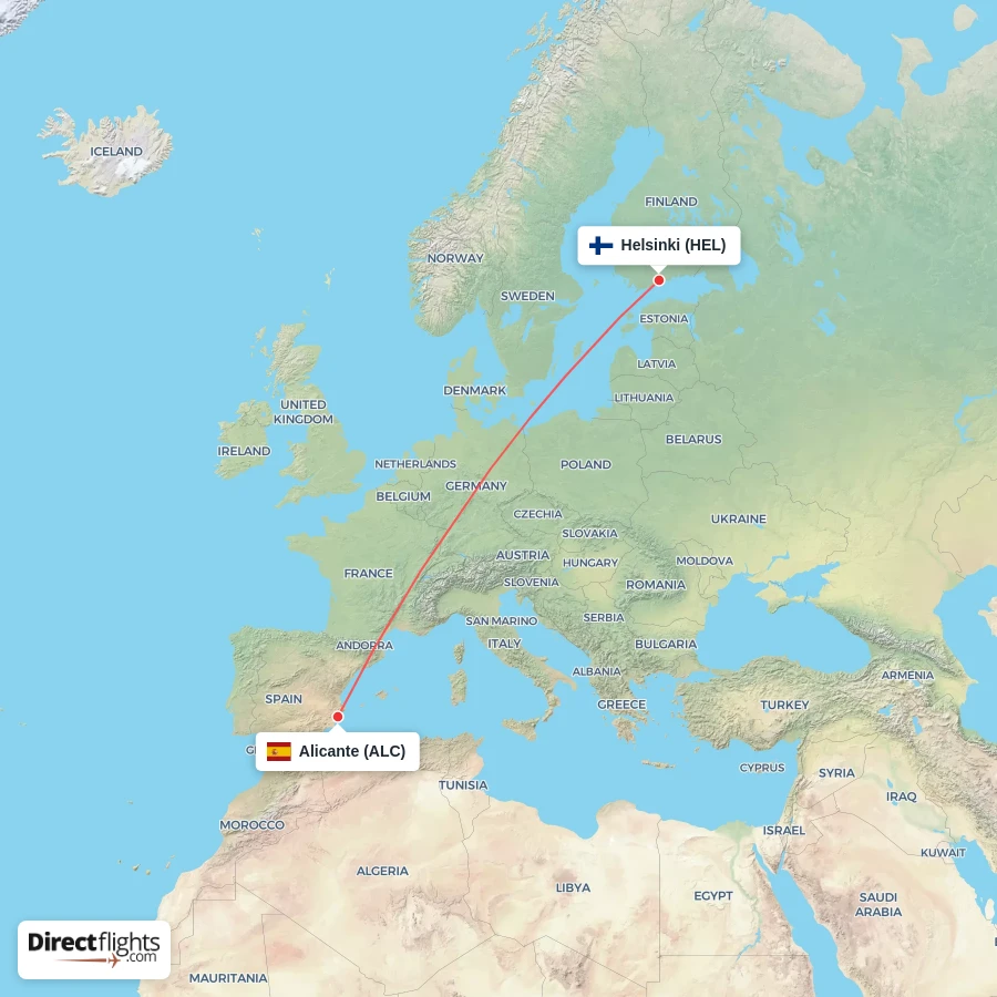ALC - HEL route map