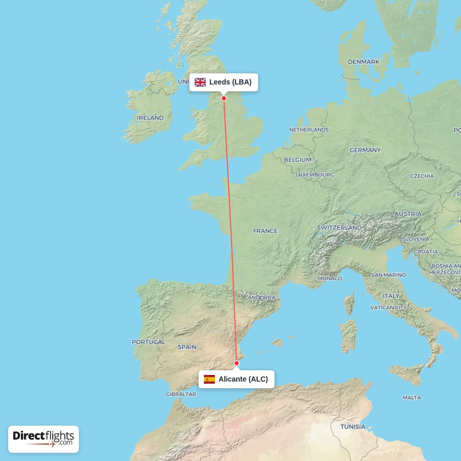 ALC - LBA route map