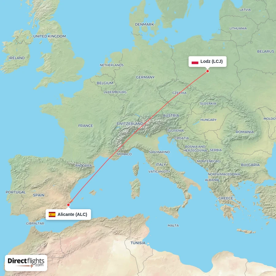 ALC - LCJ route map
