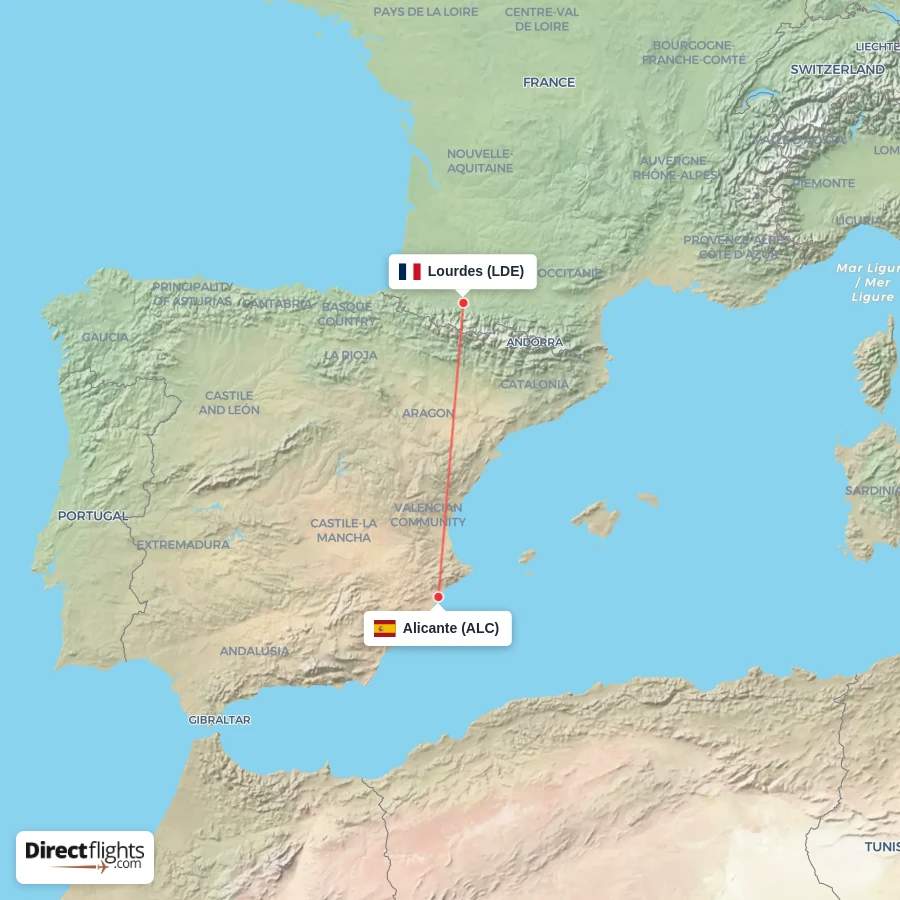 ALC - LDE route map
