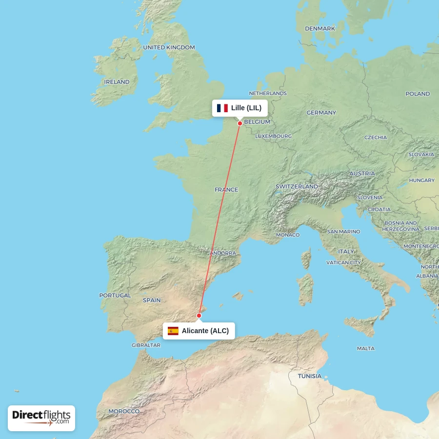 ALC - LIL route map