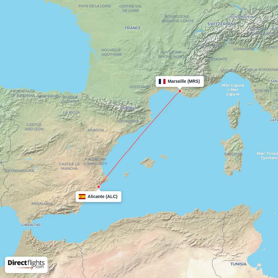 ALC - MRS route map