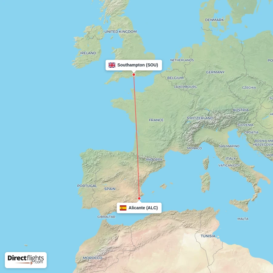 ALC - SOU route map