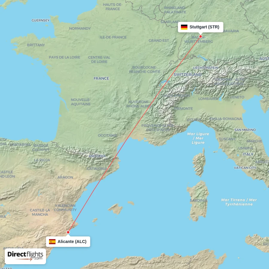 ALC - STR route map