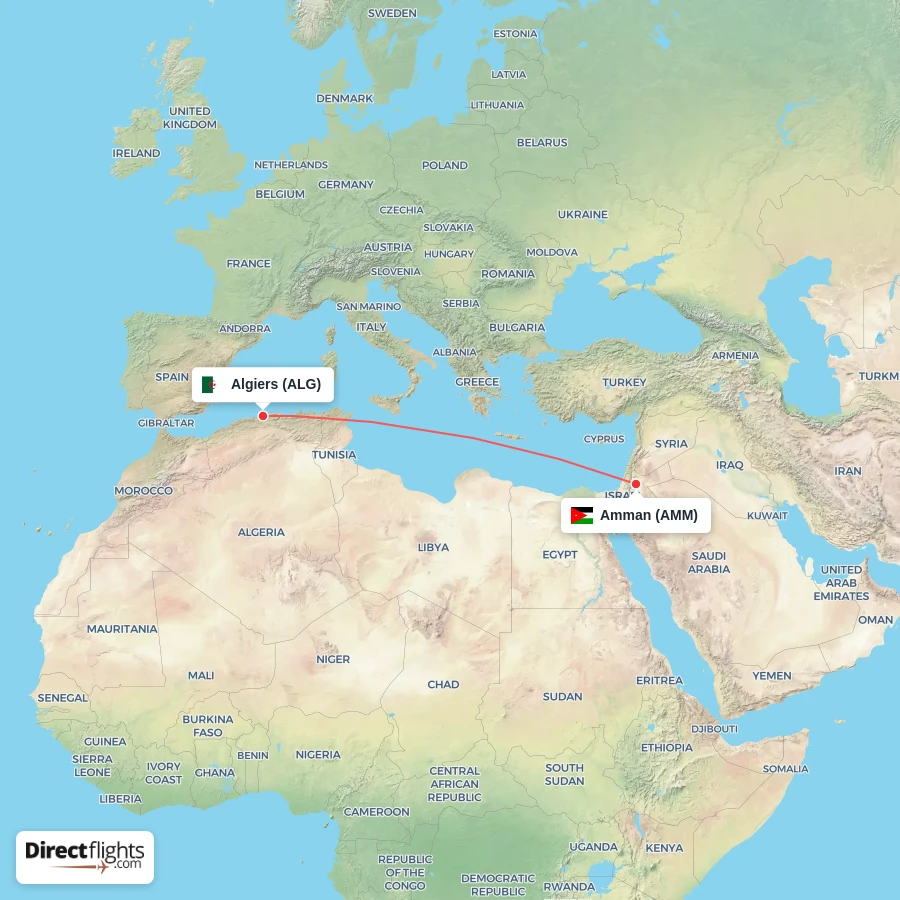 ALG - AMM route map