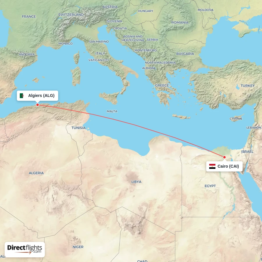 ALG - CAI route map