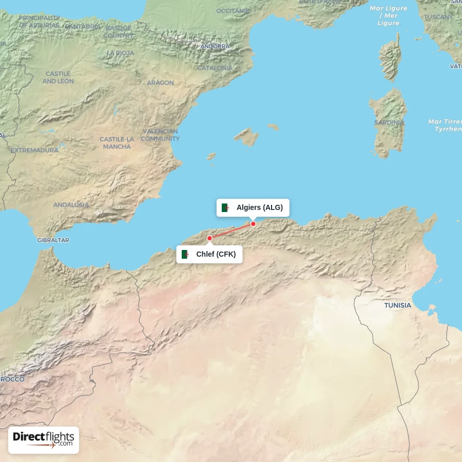 ALG - CFK route map