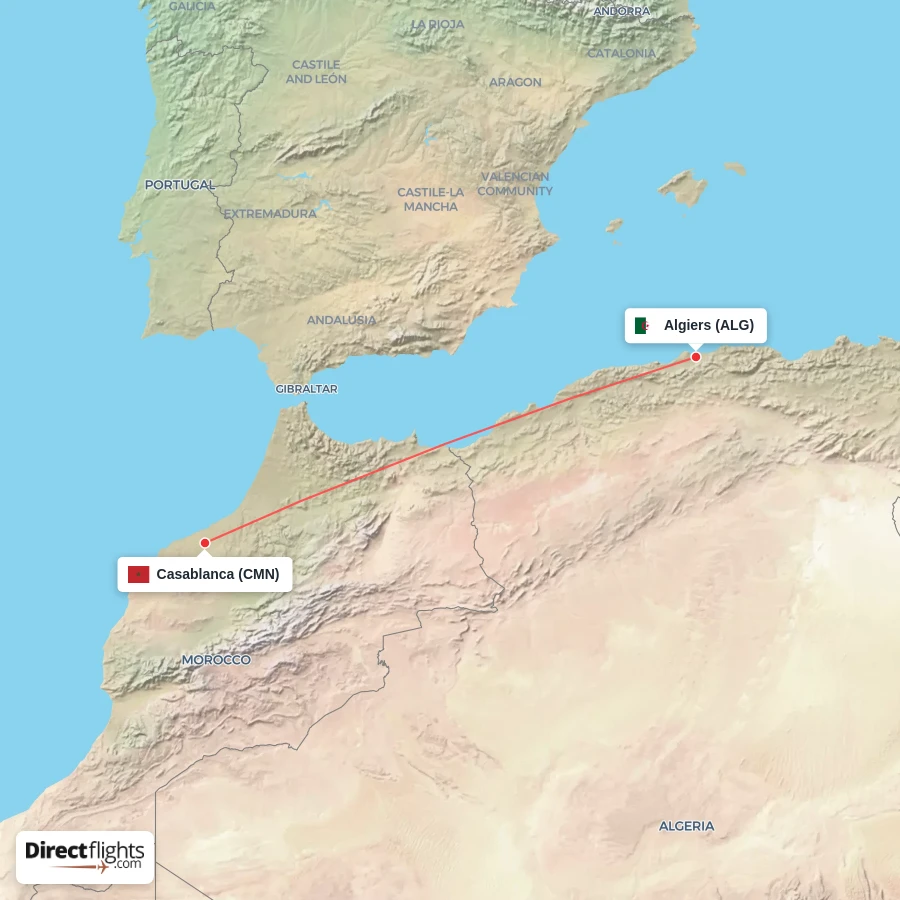 ALG - CMN route map