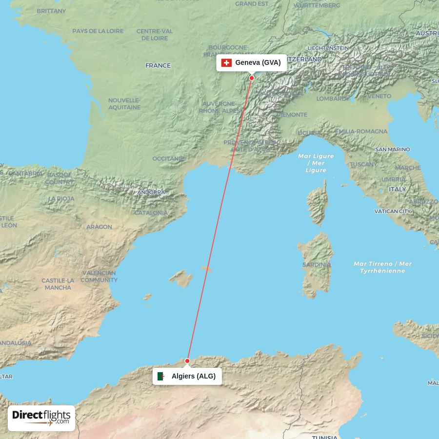 ALG - GVA route map