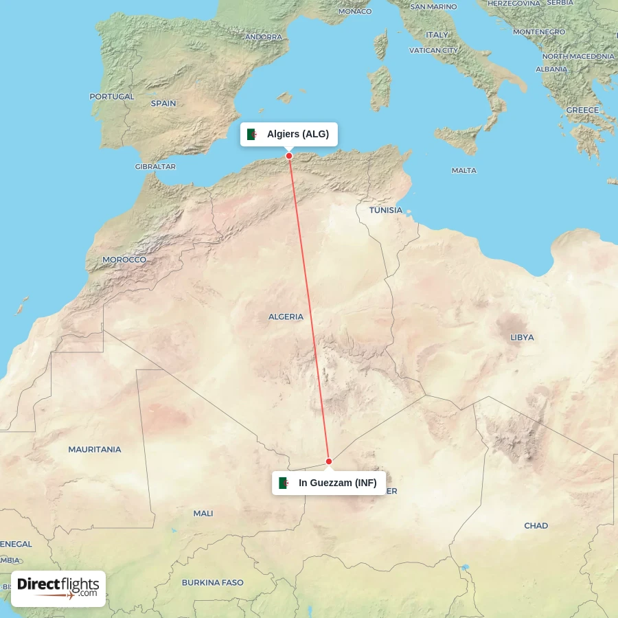 ALG - INF route map