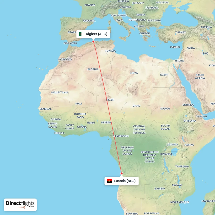 ALG - NBJ route map