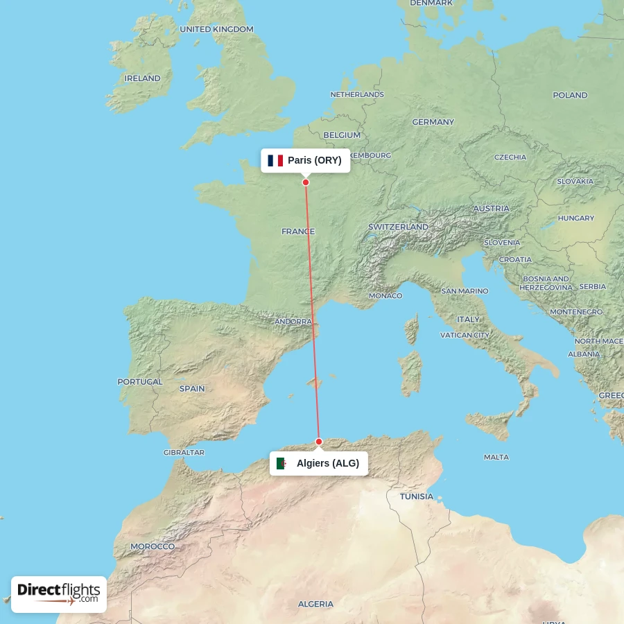 ALG - ORY route map