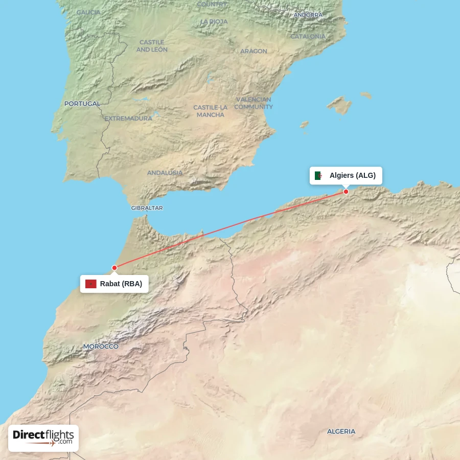 ALG - RBA route map