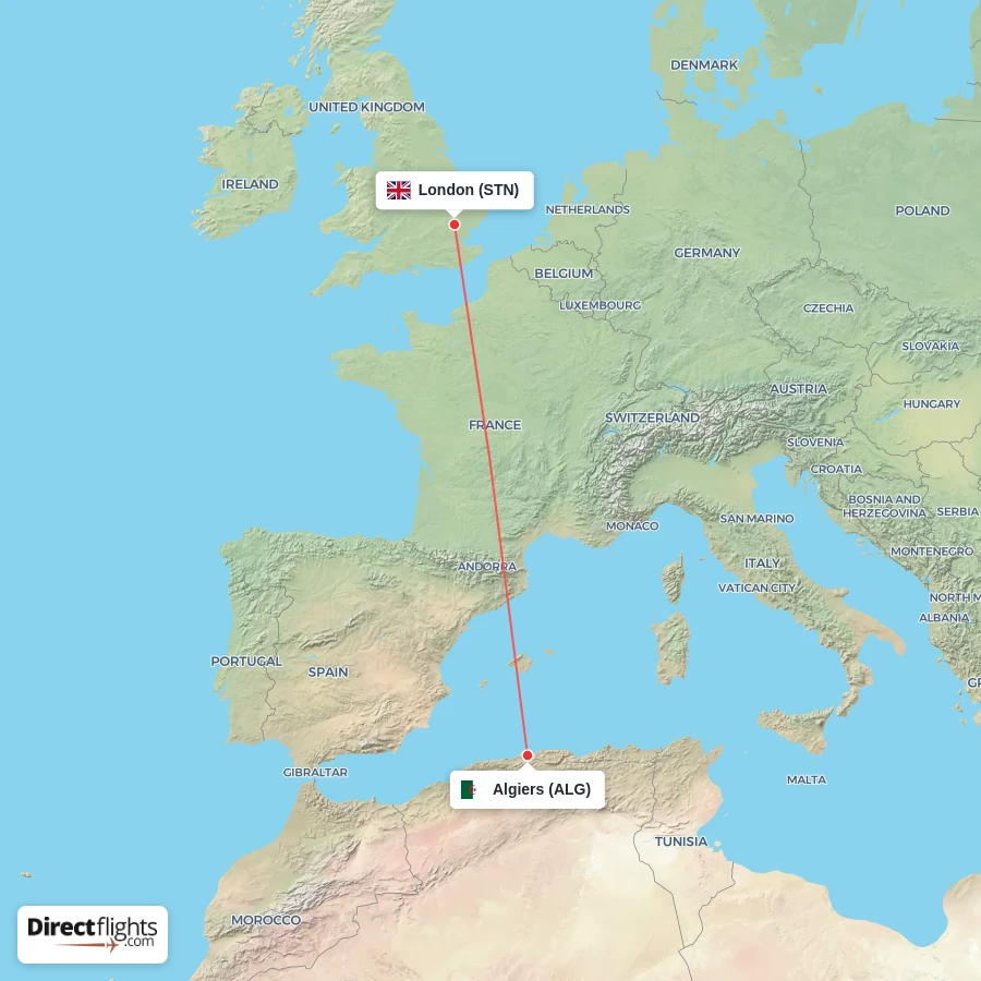 ALG - STN route map