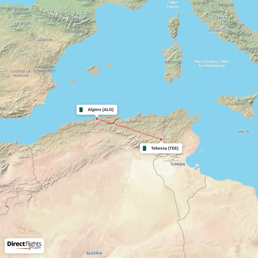 ALG - TEE route map