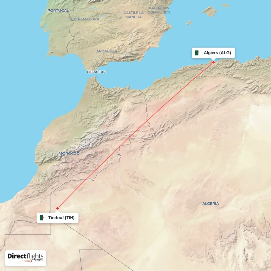 ALG - TIN route map
