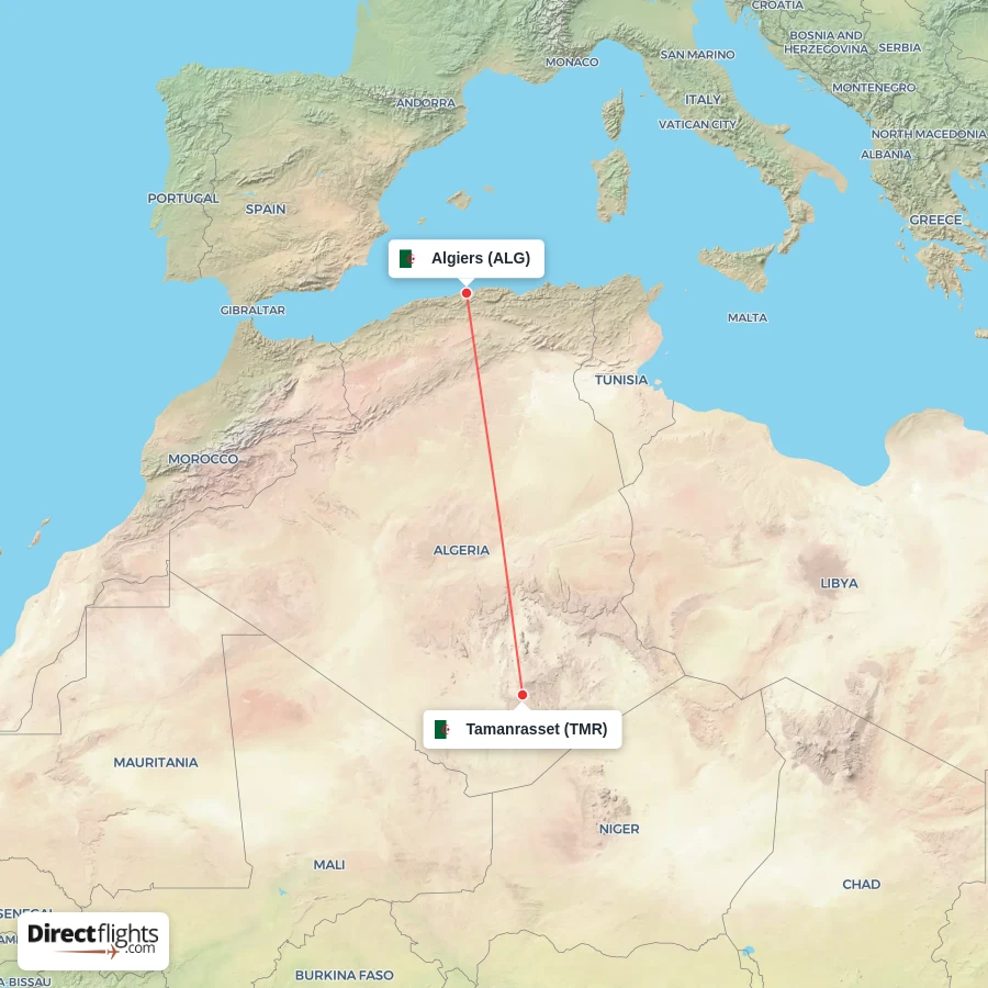 ALG - TMR route map