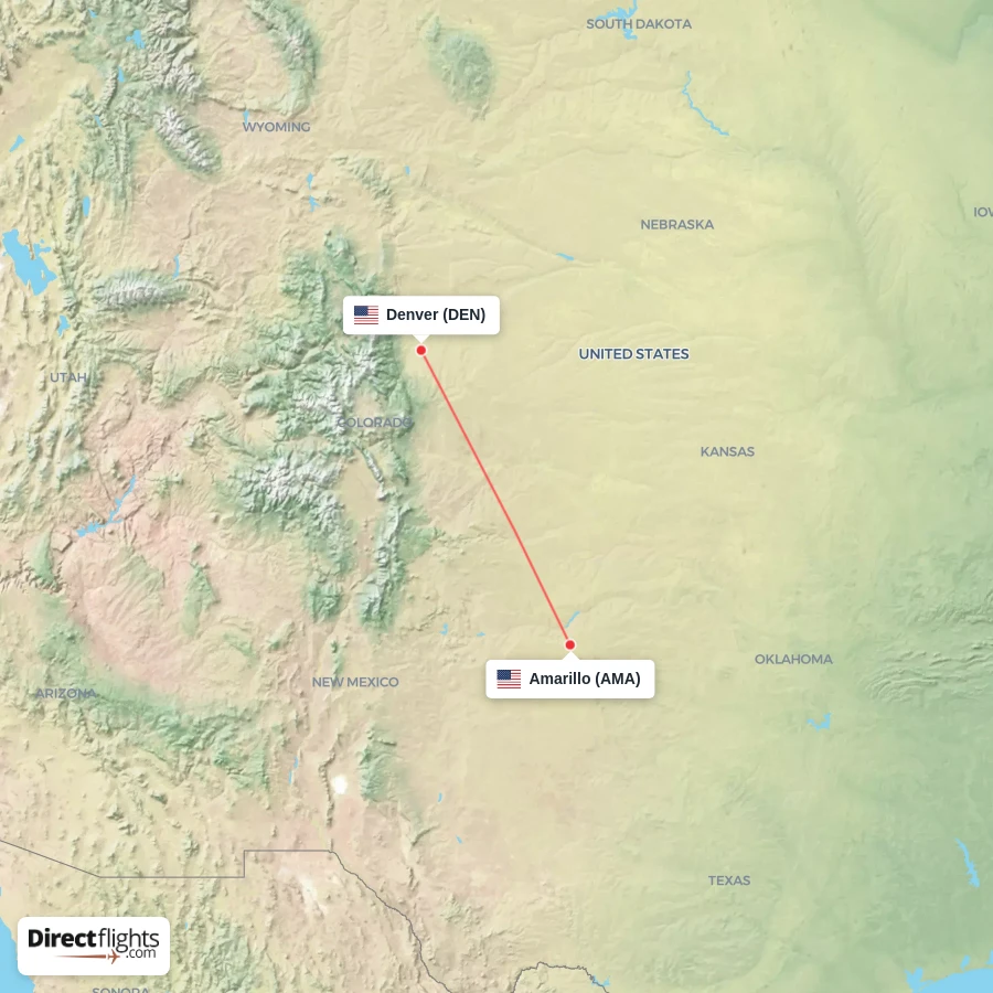 AMA - DEN route map