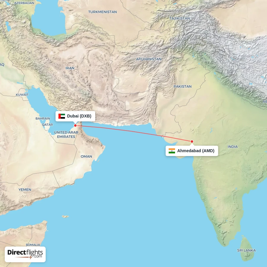 AMD - DXB route map