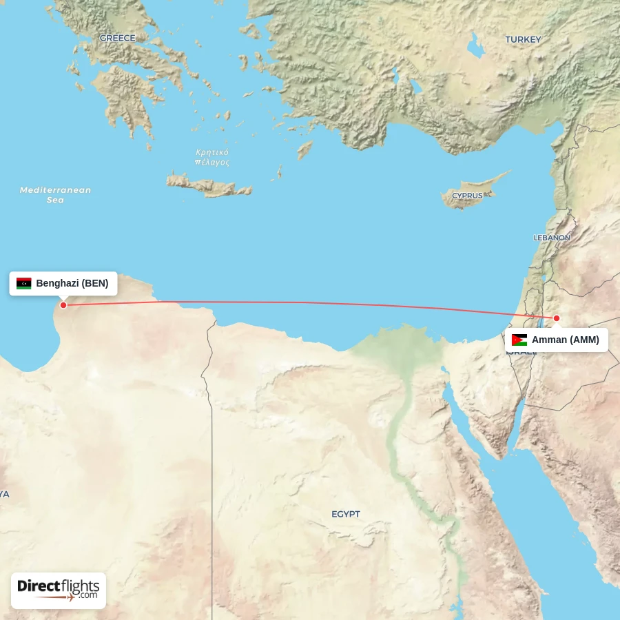 AMM - BEN route map
