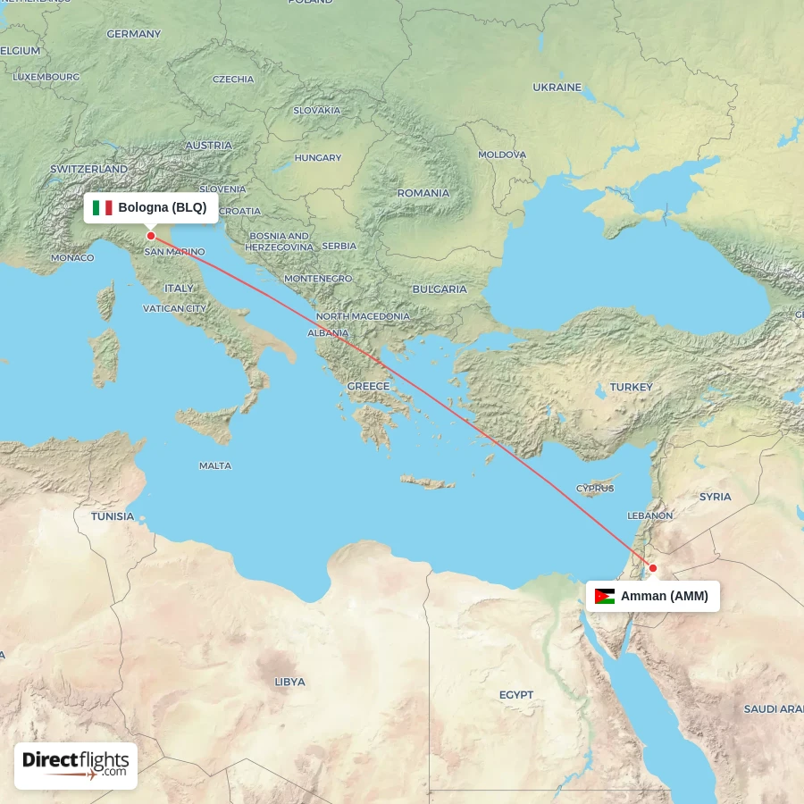 AMM - BLQ route map