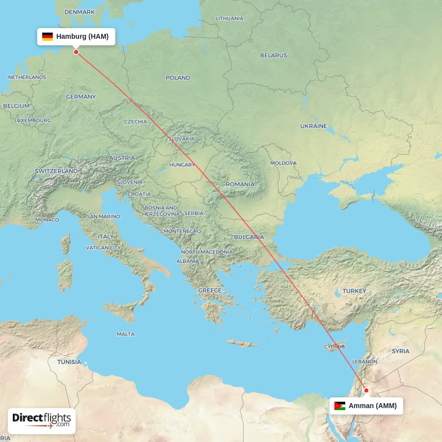 AMM - HAM route map