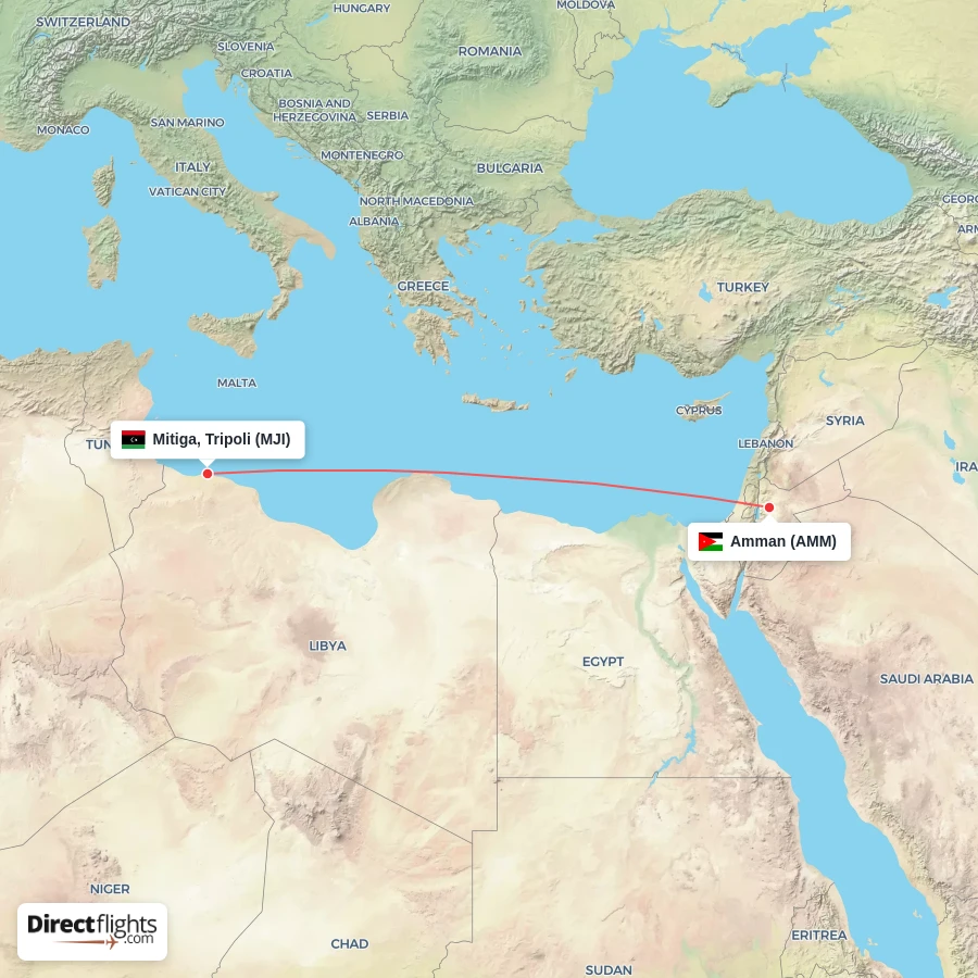 AMM - MJI route map