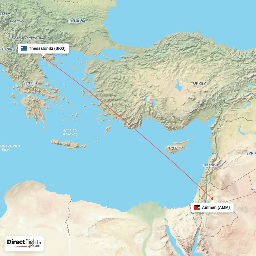 AMM - SKG route map