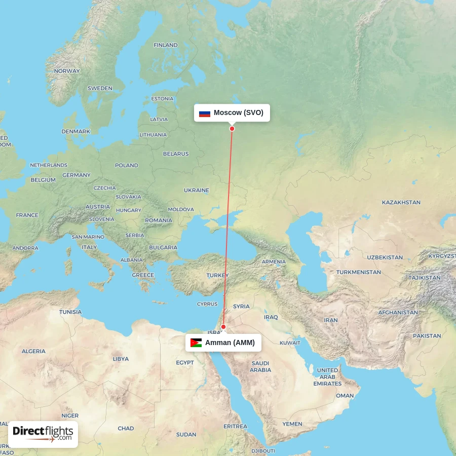 AMM - SVO route map