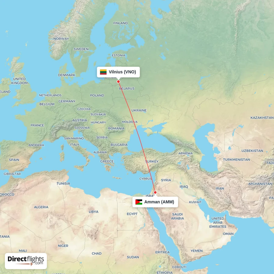 AMM - VNO route map
