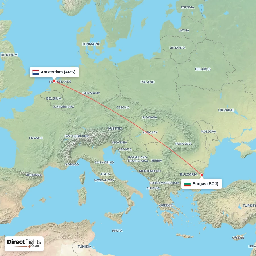 AMS - BOJ route map