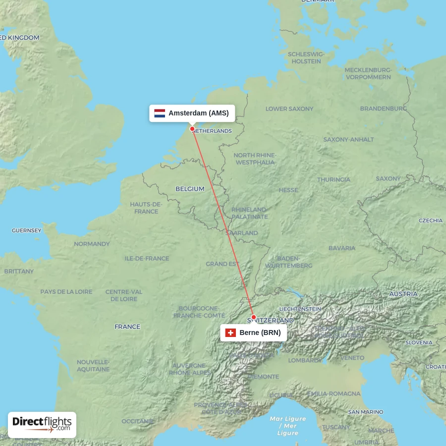 AMS - BRN route map
