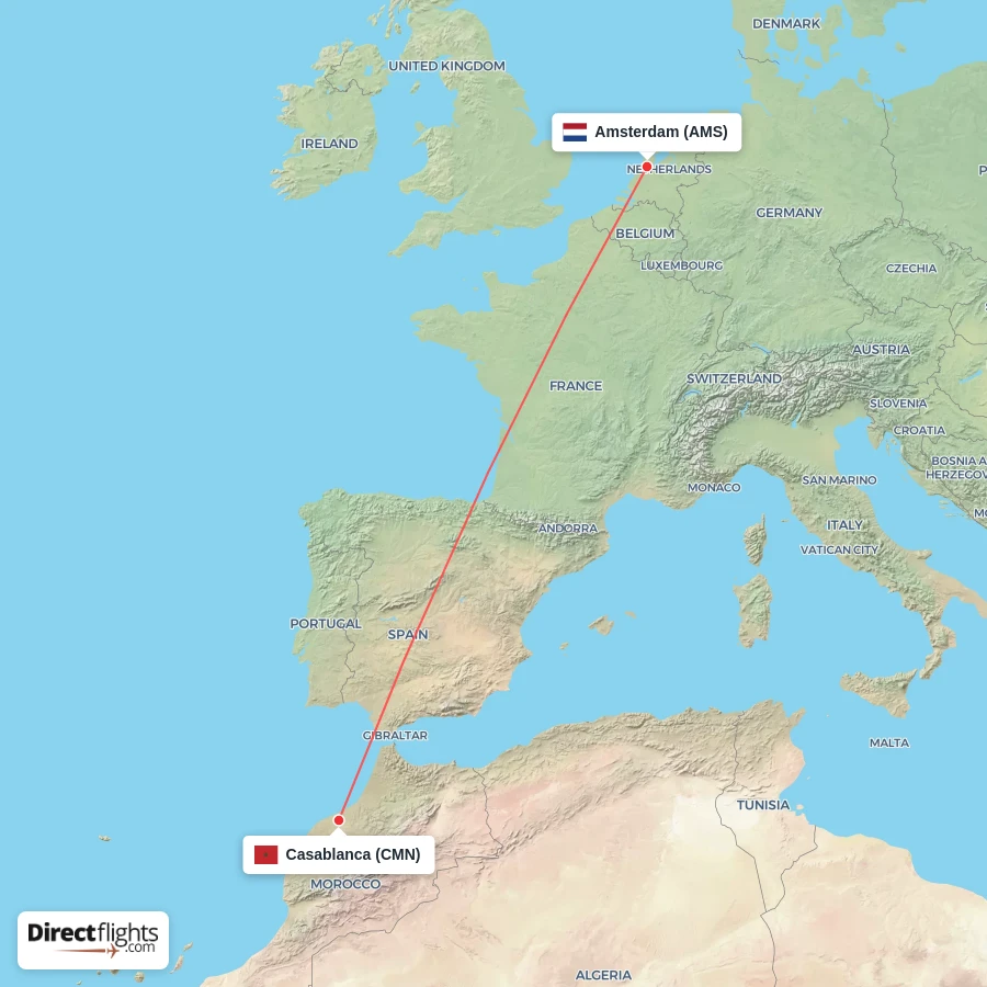 AMS - CMN route map