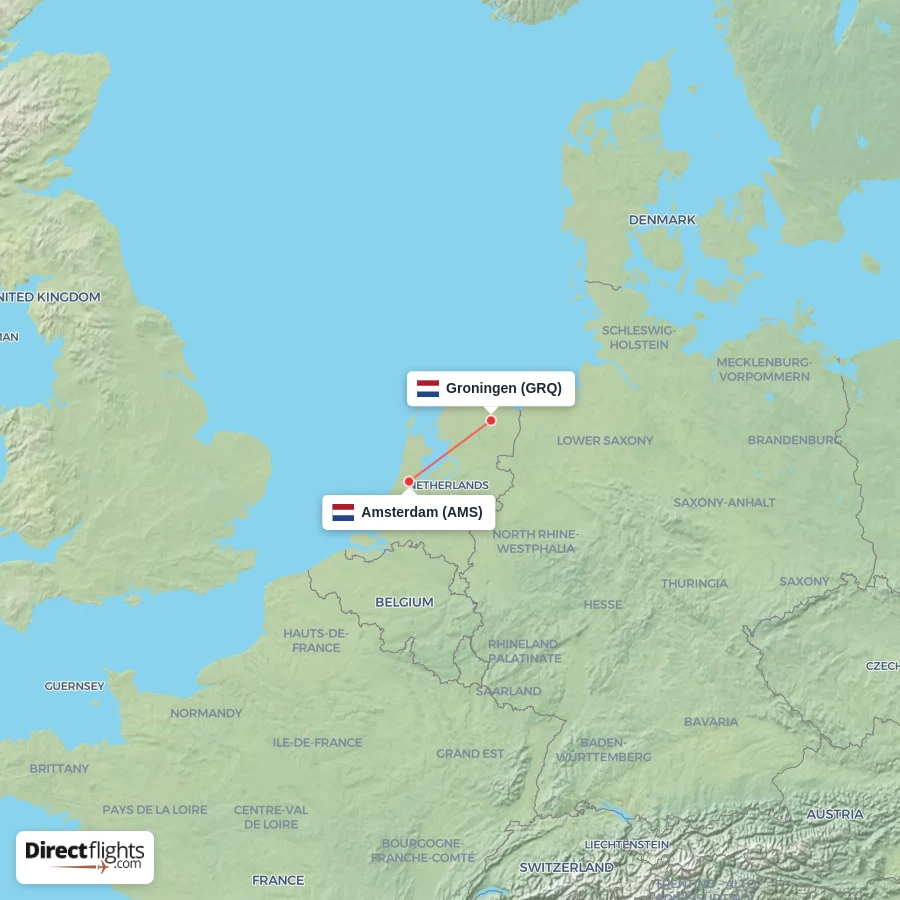 AMS - GRQ route map
