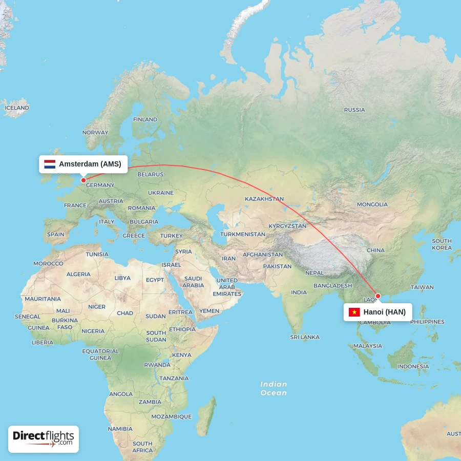 AMS - HAN route map