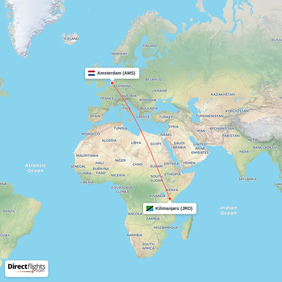 AMS - JRO route map