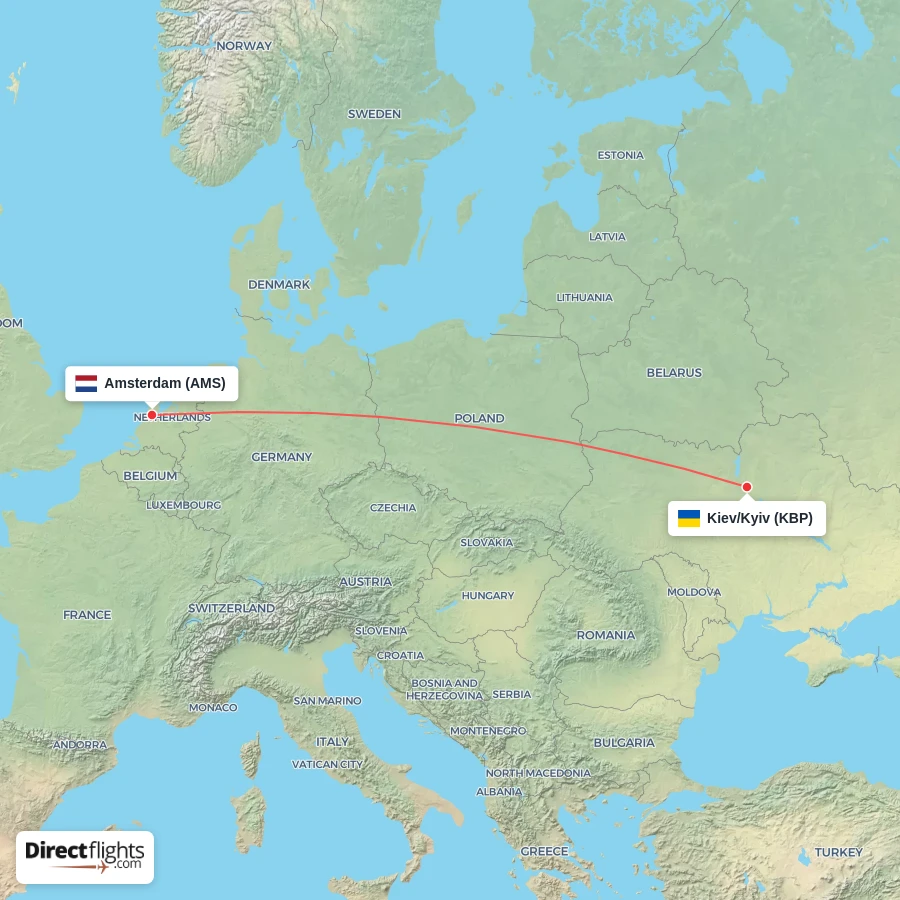 AMS - KBP route map