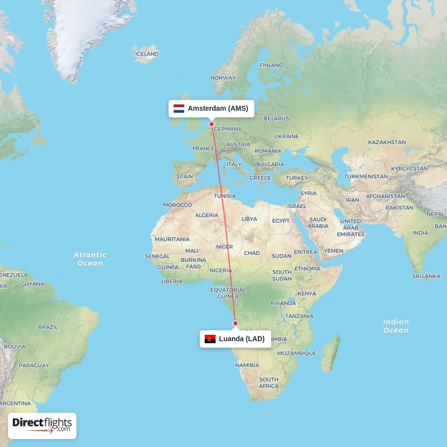 AMS - LAD route map
