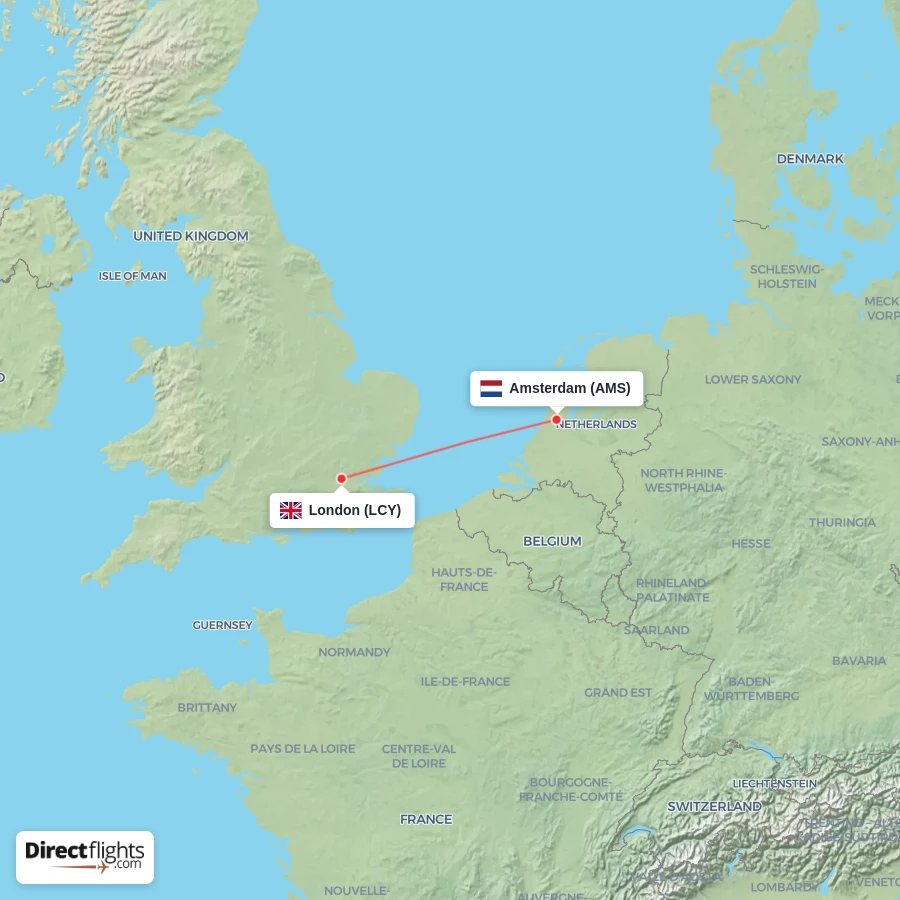 AMS - LCY route map