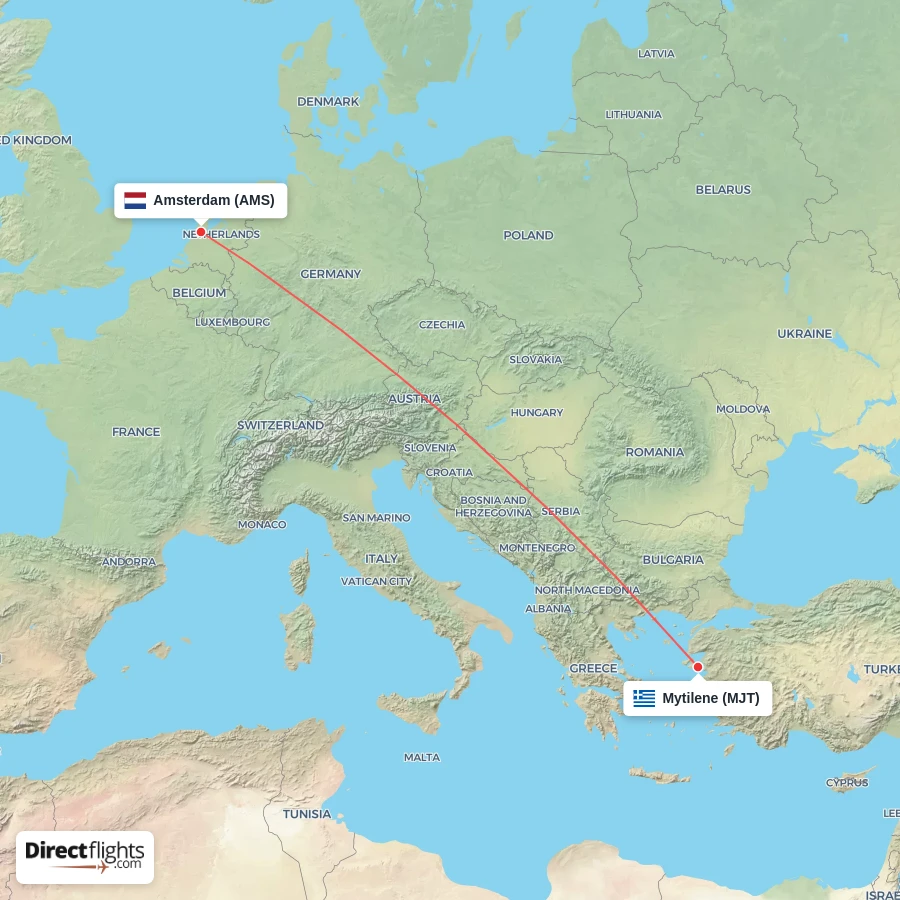 AMS - MJT route map