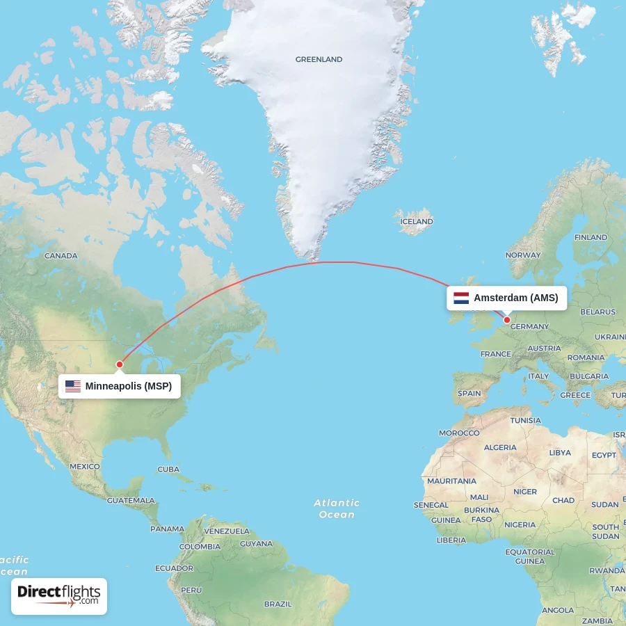 AMS - MSP route map