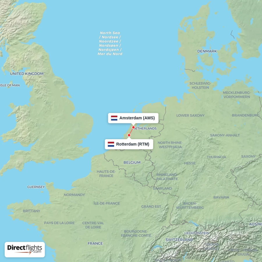 AMS - RTM route map