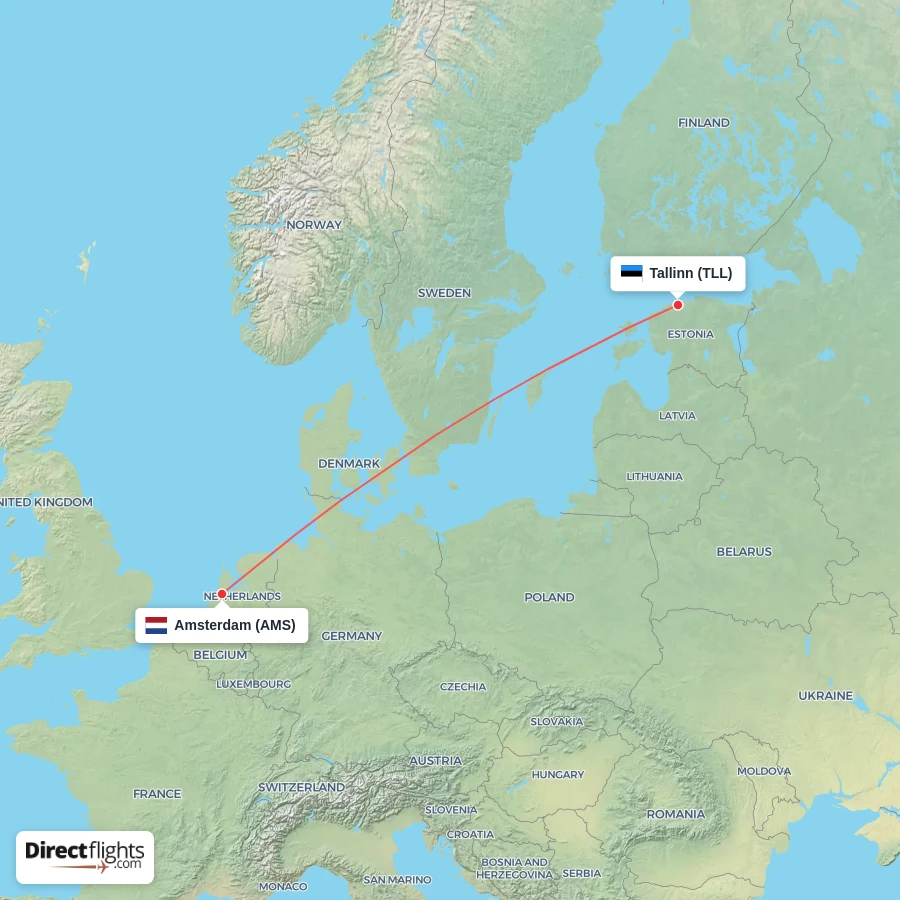 AMS - TLL route map
